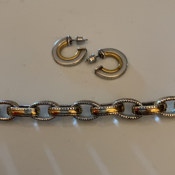 Brighton Two-tone Bracelet and Earrings - Picture 2 of 8